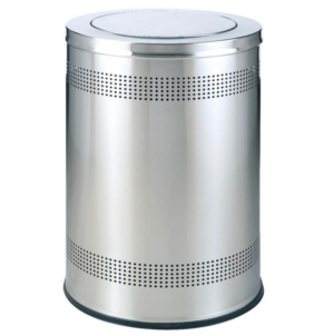 Thùng rác inox tròn nắp lật Ø48