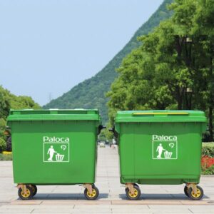 Thùng rác nhựa HDPE 660L màu xanh