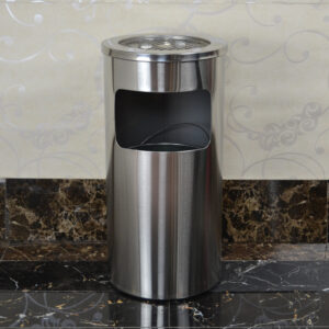 Thùng rác inox tròn cấm hút thuốc Ø30