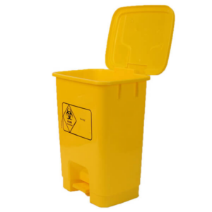 Thùng rác nhựa HDPE 30L đạp chân màu vàng