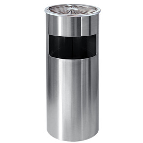 Thùng rác inox tròn có gạt tàn Ø35