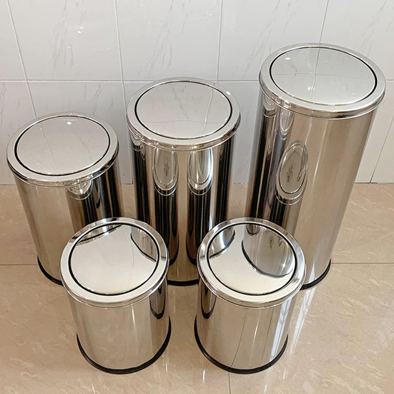 thùng rác inox nắp bập bênh