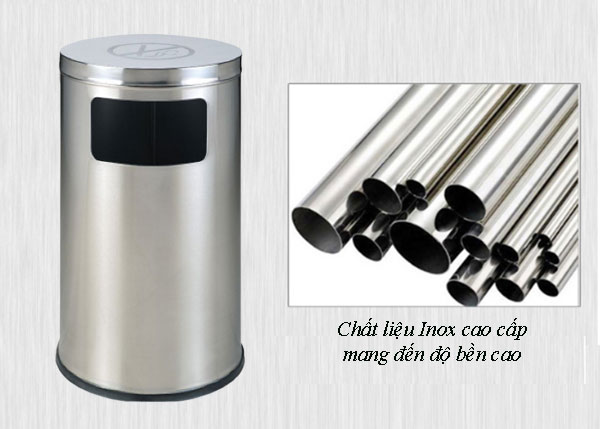 Thùng rác gạt tàn inox