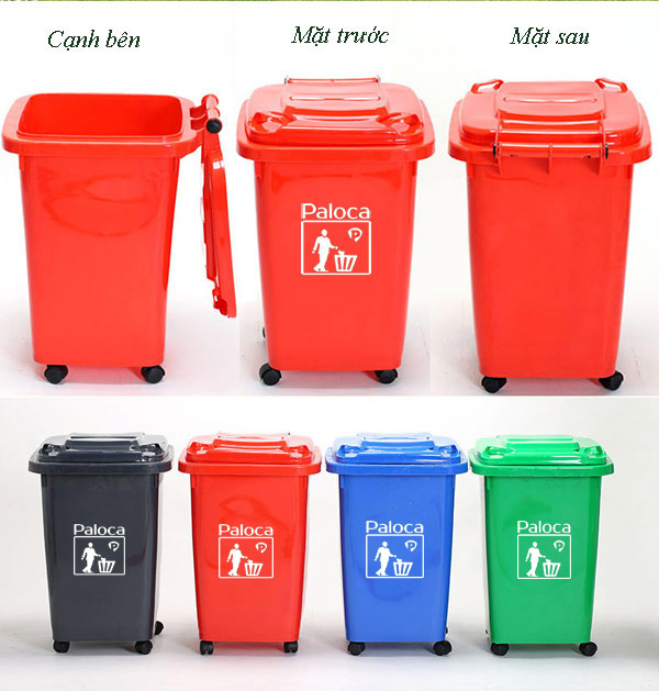 Thùng đựng rác nhựa HDPE 60L